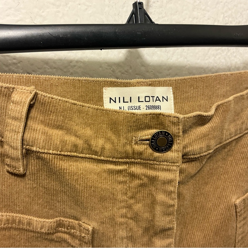 Nili Lotan Florence Wide-Leg Jeans in Camel Brown - Picture 9 of 11